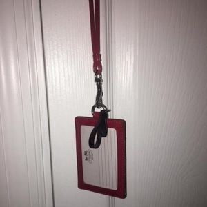 Coach ID holder with lanyard